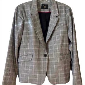 Size: L/XL Dalia Women’s Gingham Style Black & White Plaid Blazer Jacket
